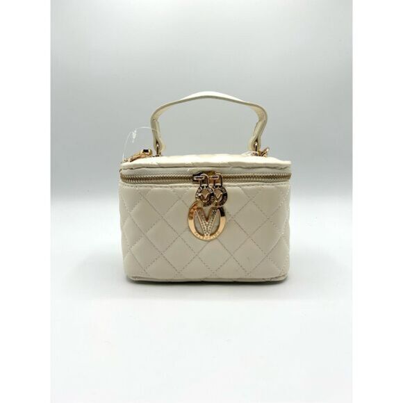 Valentino Orlandi Top Handle Quilted Leather Vanity Box Crossbody Bag NEW - Picture 2 of 8